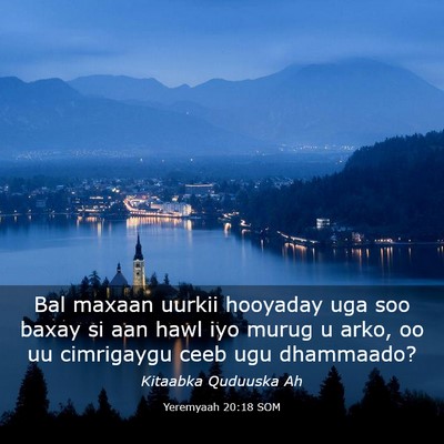 Picture 03 - Yeremyaah 20:18 SOM - Bal maxaan uurkii hooyaday uga soo baxay si aan - Bible Verse Picture