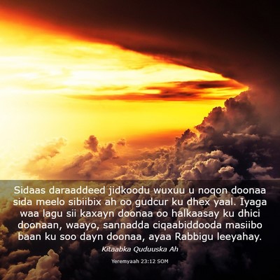 Picture 03 - Yeremyaah 23:12 SOM - Sidaas daraaddeed jidkoodu wuxuu u noqon doonaa - Bible Verse Picture