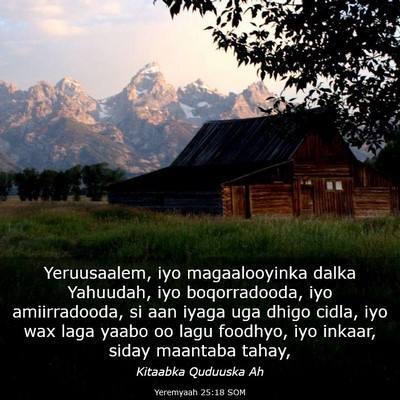 Picture 03 - Yeremyaah 25:18 SOM - Yeruusaalem, iyo magaalooyinka dalka Yahuudah, - Bible Verse Picture