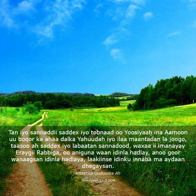 Picture 03 - Yeremyaah 25:3 SOM - Tan iyo sannaddii saddex iyo tobnaad oo Yoosiyaah - Bible Verse Picture