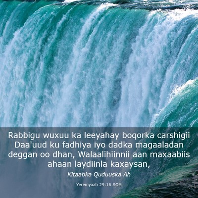 Picture 03 - Yeremyaah 29:16 SOM - Rabbigu wuxuu ka leeyahay boqorka carshigii - Bible Verse Picture
