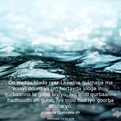Picture 03 - Yeremyaah 33:18 SOM - Oo wadaaddada reer Laawina marnaba ma waayi - Bible Verse Picture