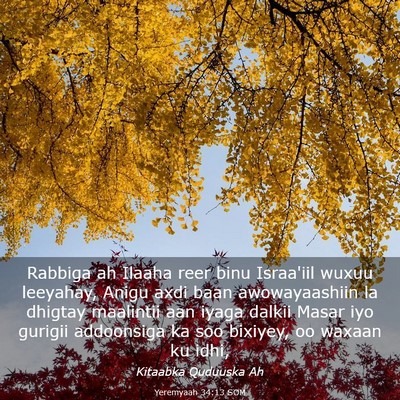 Picture 03 - Yeremyaah 34:13 SOM - Rabbiga ah Ilaaha reer binu Israa'iil wuxuu - Bible Verse Picture