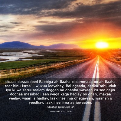 Picture 03 - Yeremyaah 35:17 SOM - sidaas daraaddeed Rabbiga ah Ilaaha ciidammada oo - Bible Verse Picture