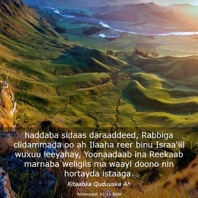Picture 03 - Yeremyaah 35:19 SOM - haddaba sidaas daraaddeed, Rabbiga ciidammada oo - Bible Verse Picture