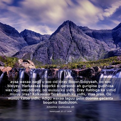 Picture 03 - Yeremyaah 37:17 SOM - ayaa waxaa isagii u soo cid diray Boqor - Bible Verse Picture