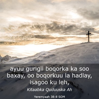 Picture 03 - Yeremyaah 38:8 SOM - ayuu gurigii boqorka ka soo baxay, oo boqorkuu la - Bible Verse Picture