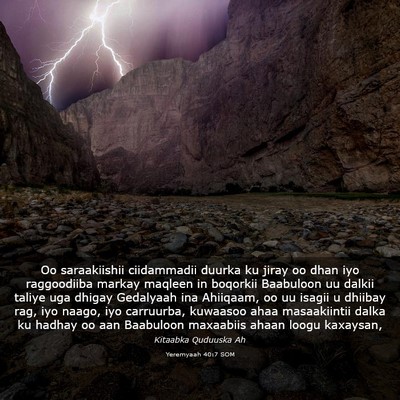 Picture 03 - Yeremyaah 40:7 SOM - Oo saraakiishii ciidammadii duurka ku jiray oo - Bible Verse Picture