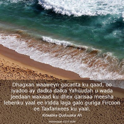 Picture 03 - Yeremyaah 43:9 SOM - Dhagxan waaweyn gacanta ku qaad, oo iyadoo ay - Bible Verse Picture