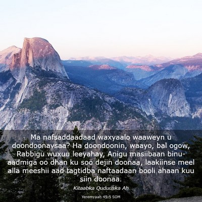 Picture 03 - Yeremyaah 45:5 SOM - Ma nafsaddaadaad waxyaalo waaweyn u - Bible Verse Picture