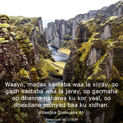 Picture 03 - Yeremyaah 48:37 SOM - Waayo, madax kastaba waa la xiiray, oo gadh - Bible Verse Picture