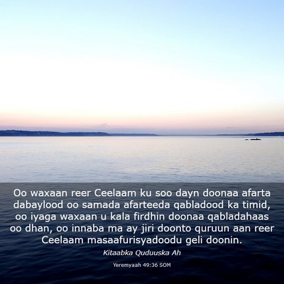 Picture 03 - Yeremyaah 49:36 SOM - Oo waxaan reer Ceelaam ku soo dayn doonaa afarta - Bible Verse Picture