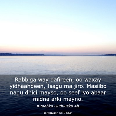 Picture 03 - Yeremyaah 5:12 SOM - Rabbiga way dafireen, oo waxay yidhaahdeen, Isagu - Bible Verse Picture