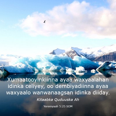 Picture 03 - Yeremyaah 5:25 SOM - Xumaatooyinkiinna ayaa waxyaalahan idinka - Bible Verse Picture