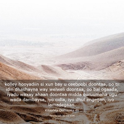 Picture 03 - Yeremyaah 50:12 SOM - kolley hooyadiin si xun bay u ceeboobi doontaa, - Bible Verse Picture