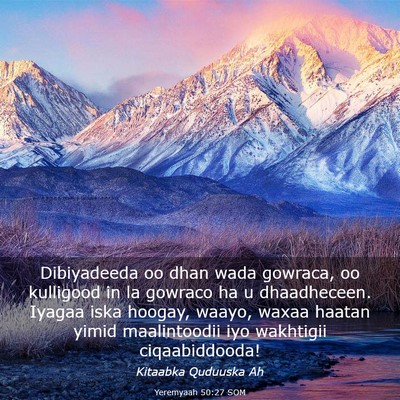 Picture 03 - Yeremyaah 50:27 SOM - Dibiyadeeda oo dhan wada gowraca, oo kulligood in - Bible Verse Picture