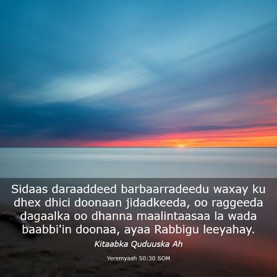 Picture 03 - Yeremyaah 50:30 SOM - Sidaas daraaddeed barbaarradeedu waxay ku dhex - Bible Verse Picture