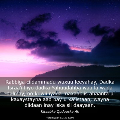 Picture 03 - Yeremyaah 50:33 SOM - Rabbiga ciidammadu wuxuu leeyahay, Dadka - Bible Verse Picture