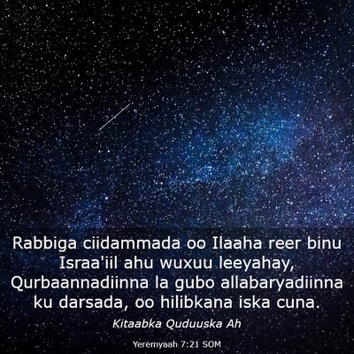 Picture 03 - Yeremyaah 7:21 SOM - Rabbiga ciidammada oo Ilaaha reer binu Israa'iil - Bible Verse Picture