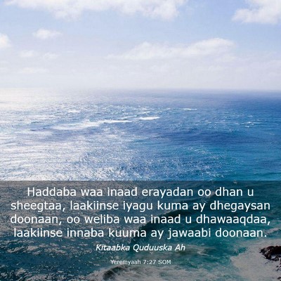 Picture 03 - Yeremyaah 7:27 SOM - Haddaba waa inaad erayadan oo dhan u sheegtaa, - Bible Verse Picture
