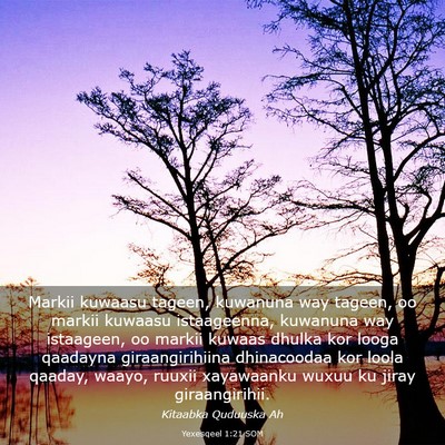 Picture 03 - Yexesqeel 1:21 SOM - Markii kuwaasu tageen, kuwanuna way tageen, oo - Bible Verse Picture