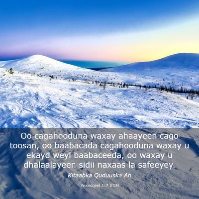 Picture 03 - Yexesqeel 1:7 SOM - Oo cagahooduna waxay ahaayeen cago toosan, oo - Bible Verse Picture