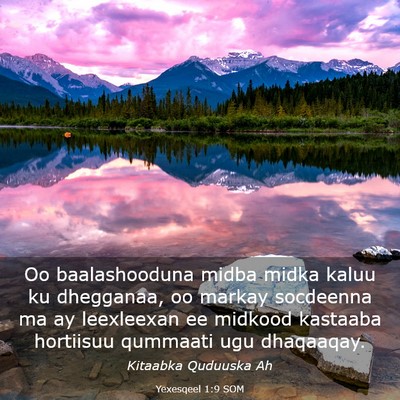 Picture 03 - Yexesqeel 1:9 SOM - Oo baalashooduna midba midka kaluu ku dhegganaa, - Bible Verse Picture