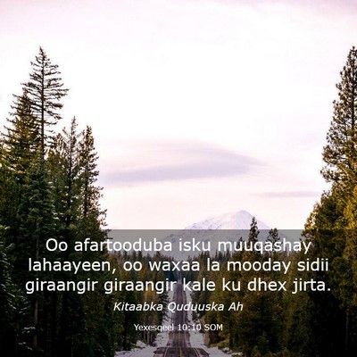 Picture 03 - Yexesqeel 10:10 SOM - Oo afartooduba isku muuqashay lahaayeen, oo waxaa - Bible Verse Picture