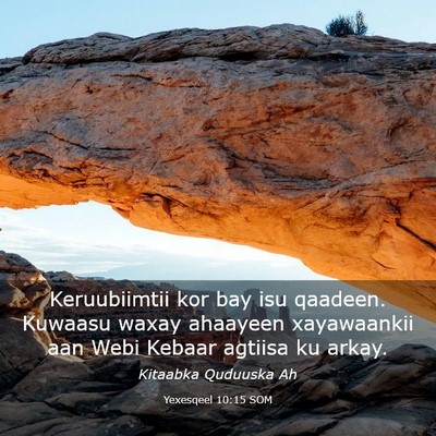 Picture 03 - Yexesqeel 10:15 SOM - Keruubiimtii kor bay isu qaadeen. Kuwaasu waxay - Bible Verse Picture