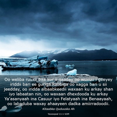 Picture 03 - Yexesqeel 11:1 SOM - Oo weliba ruuxii baa kor ii qaaday oo wuxuu i - Bible Verse Picture