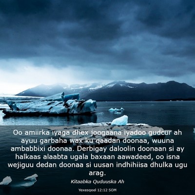 Picture 03 - Yexesqeel 12:12 SOM - Oo amiirka iyaga dhex joogaana iyadoo gudcur ah - Bible Verse Picture