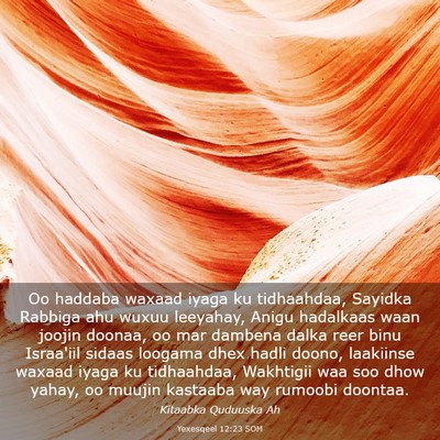 Picture 03 - Yexesqeel 12:23 SOM - Oo haddaba waxaad iyaga ku tidhaahdaa, Sayidka - Bible Verse Picture