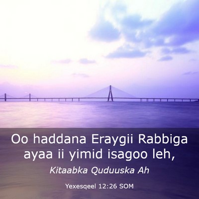 Picture 03 - Yexesqeel 12:26 SOM - Oo haddana Eraygii Rabbiga ayaa ii yimid isagoo - Bible Verse Picture