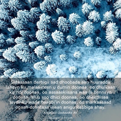 Picture 03 - Yexesqeel 13:14 SOM - Sidaasaan derbigii aad dhoobada aan nuuradda - Bible Verse Picture