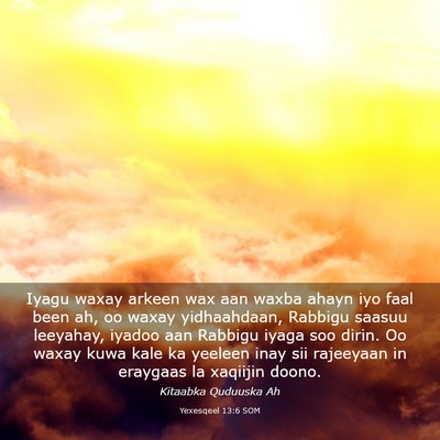 Picture 03 - Yexesqeel 13:6 SOM - Iyagu waxay arkeen wax aan waxba ahayn iyo faal - Bible Verse Picture