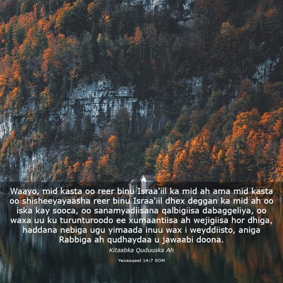 Picture 03 - Yexesqeel 14:7 SOM - Waayo, mid kasta oo reer binu Israa'iil ka mid ah - Bible Verse Picture