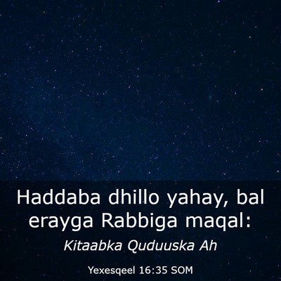 Picture 03 - Yexesqeel 16:35 SOM - Haddaba dhillo yahay, bal erayga Rabbiga - Bible Verse Picture