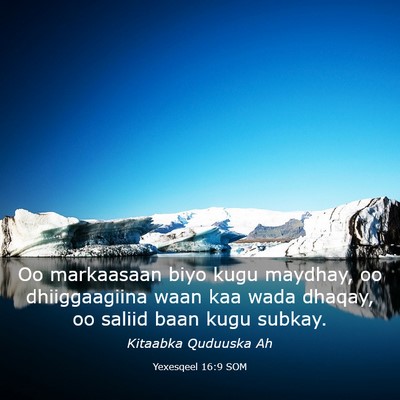 Picture 03 - Yexesqeel 16:9 SOM - Oo markaasaan biyo kugu maydhay, oo dhiiggaagiina - Bible Verse Picture