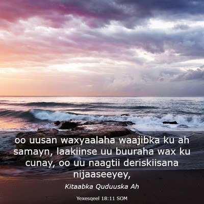 Picture 03 - Yexesqeel 18:11 SOM - oo uusan waxyaalaha waajibka ku ah samayn, - Bible Verse Picture