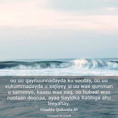 Picture 03 - Yexesqeel 18:9 SOM - oo uu qaynuunnadayda ku socday, oo uu - Bible Verse Picture