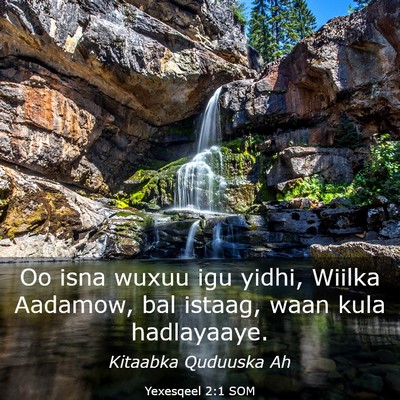 Picture 03 - Yexesqeel 2:1 SOM - Oo isna wuxuu igu yidhi, Wiilka Aadamow, bal - Bible Verse Picture