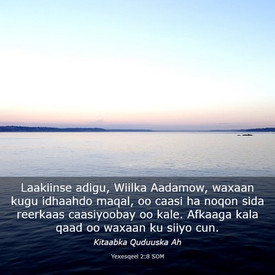 Picture 03 - Yexesqeel 2:8 SOM - Laakiinse adigu, Wiilka Aadamow, waxaan kugu - Bible Verse Picture