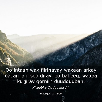 Picture 03 - Yexesqeel 2:9 SOM - Oo intaan wax fiirinayay waxaan arkay gacan la ii - Bible Verse Picture
