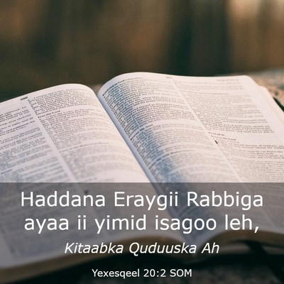 Picture 03 - Yexesqeel 20:2 SOM - Haddana Eraygii Rabbiga ayaa ii yimid isagoo - Bible Verse Picture