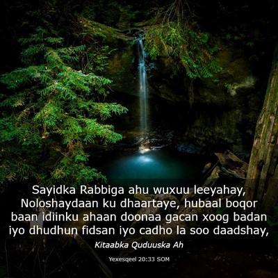 Picture 03 - Yexesqeel 20:33 SOM - Sayidka Rabbiga ahu wuxuu leeyahay, Noloshaydaan - Bible Verse Picture