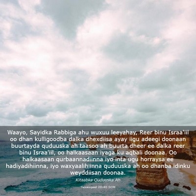 Picture 03 - Yexesqeel 20:40 SOM - Waayo, Sayidka Rabbiga ahu wuxuu leeyahay, Reer - Bible Verse Picture