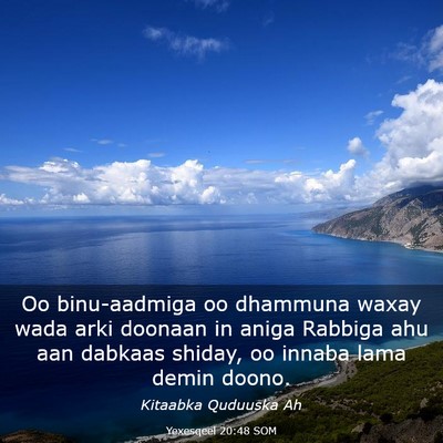 Picture 03 - Yexesqeel 20:48 SOM - Oo binu-aadmiga oo dhammuna waxay wada arki - Bible Verse Picture
