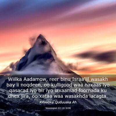 Picture 03 - Yexesqeel 22:18 SOM - Wiilka Aadamow, reer binu Israa'iil wasakh bay ii - Bible Verse Picture