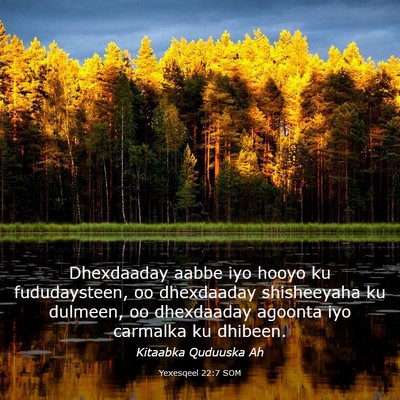 Picture 03 - Yexesqeel 22:7 SOM - Dhexdaaday aabbe iyo hooyo ku fududaysteen, oo - Bible Verse Picture