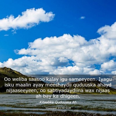 Picture 03 - Yexesqeel 23:38 SOM - Oo weliba saasoo kalay igu sameeyeen. Iyagu isku - Bible Verse Picture